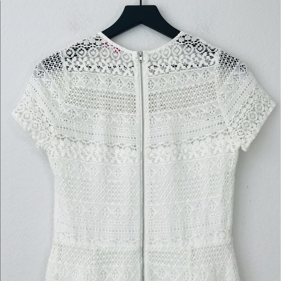 Parker Jewel Neck Eyelet Lace Bohemian Crochet Cocktail Bridal Dress - Picture 6 of 13